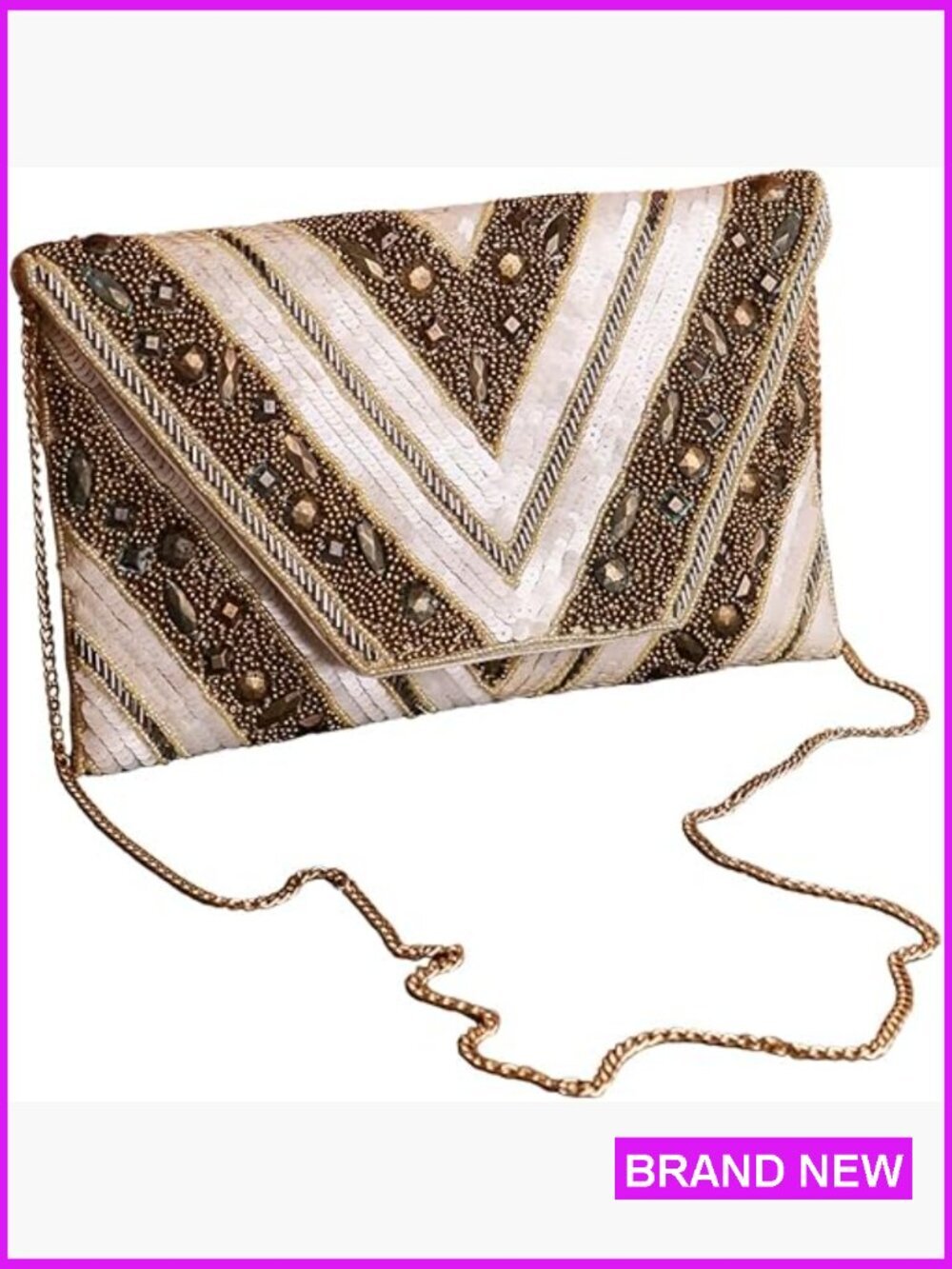 Handmade Embroidered Beaded Crossbody Sling Bag Boho Ethnic Purse